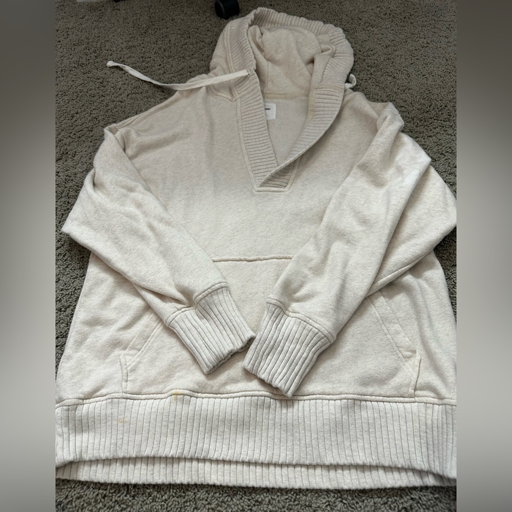 Aerie Cream Hooded Sweatshirt